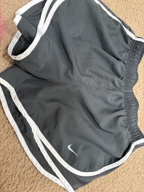 Nike Charcoal and White Women's Running Shorts
